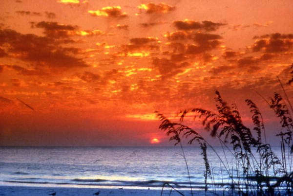 Sunset over the Gulf at Bradenton Beach, Florida