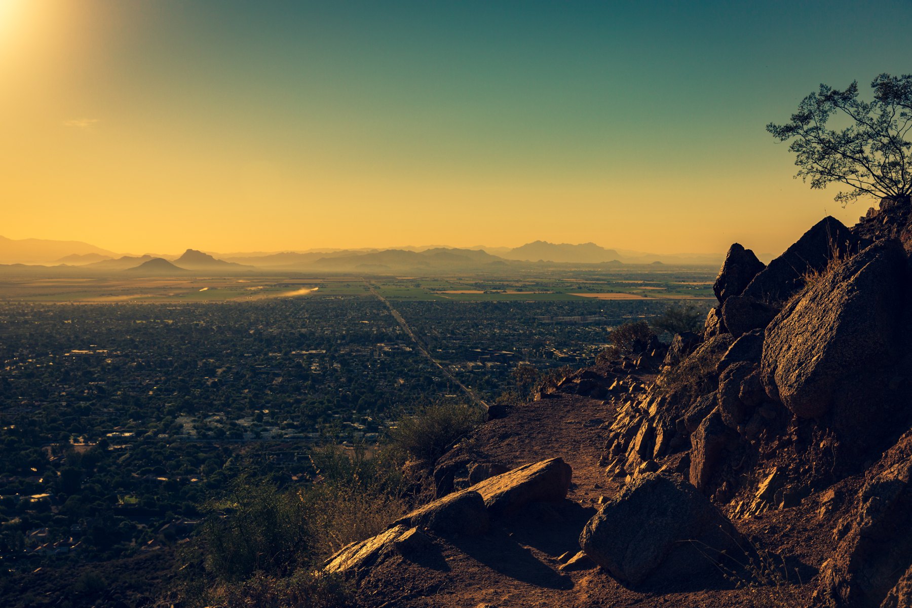 Arizona desert cityscape viewed from Camelback Mountain